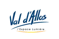 Logo Val d'Illos avec le slogan L'Espace Lumière en texte bleu marine